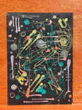Mania Part: III Abstract Maximalism Original ACEO Art Card, 2.5" x 3.5" Miniature Art