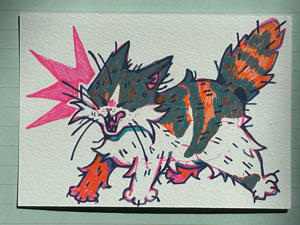 Angry Kitty | ACEO Miniature Art, original art