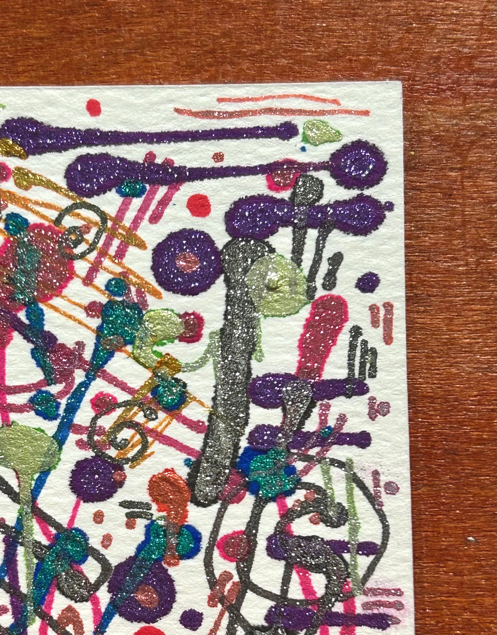Mania Part: II Abstract Maximalism Original ACEO Art Card, 2.5" x 3.5" Miniature Art