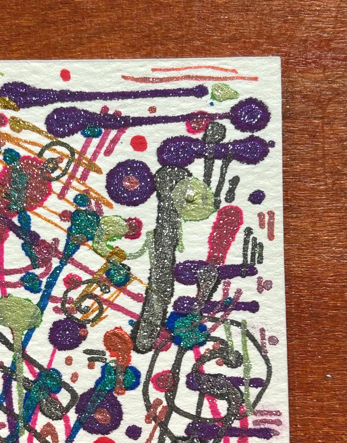 Mania Part: II Abstract Maximalism Original ACEO Art Card, 2.5" x 3.5" Miniature Art