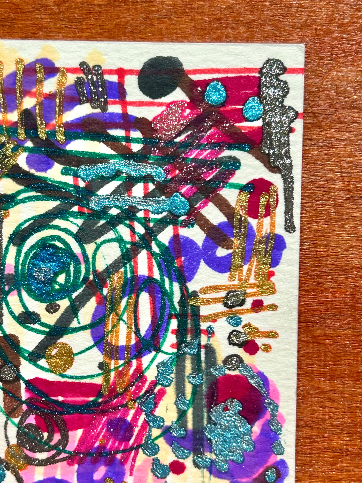 Mania Part: I Abstract Maximalism Original ACEO Art Card, 2.5" x 3.5" Miniature Art