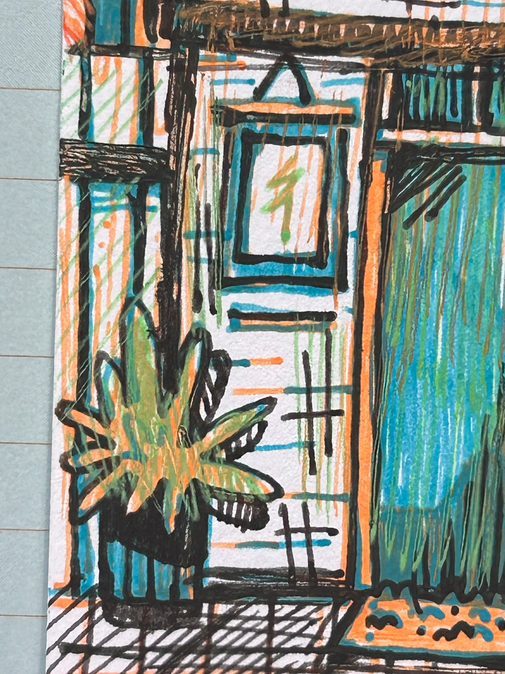 Coffee and Plant Shop | ACEO Miniature Art, original art