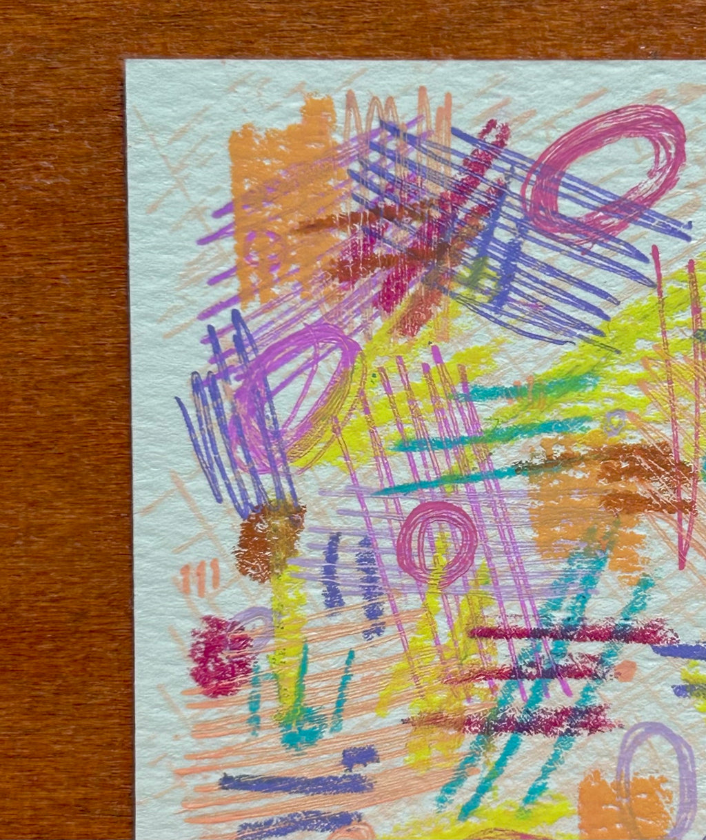 Scribbles of the past 1/2 Abstract Maximalism Original ACEO Art Card, 2.5" x 3.5" Miniature Art
