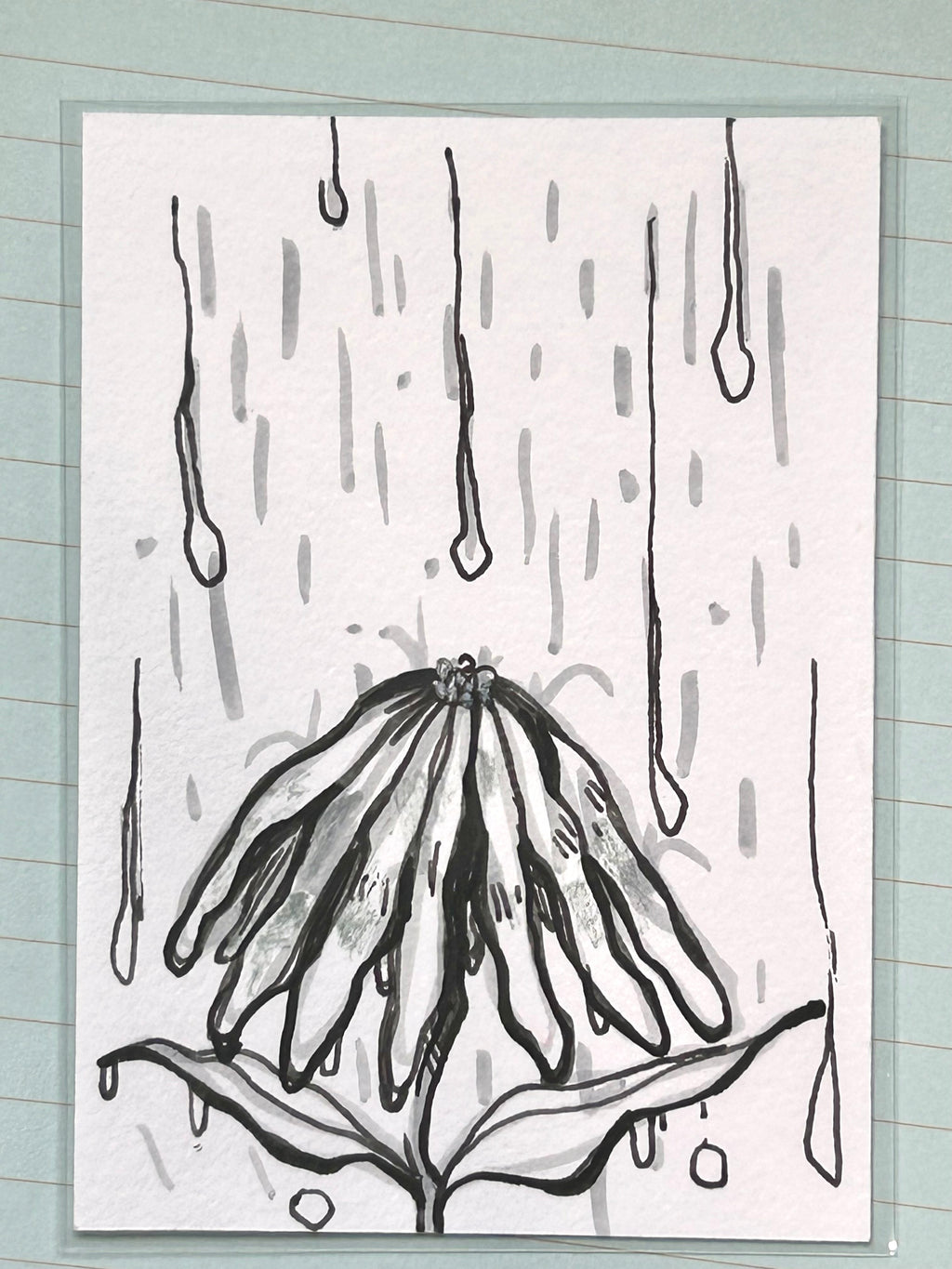 Down Pour | ACEO Miniature Art, original art