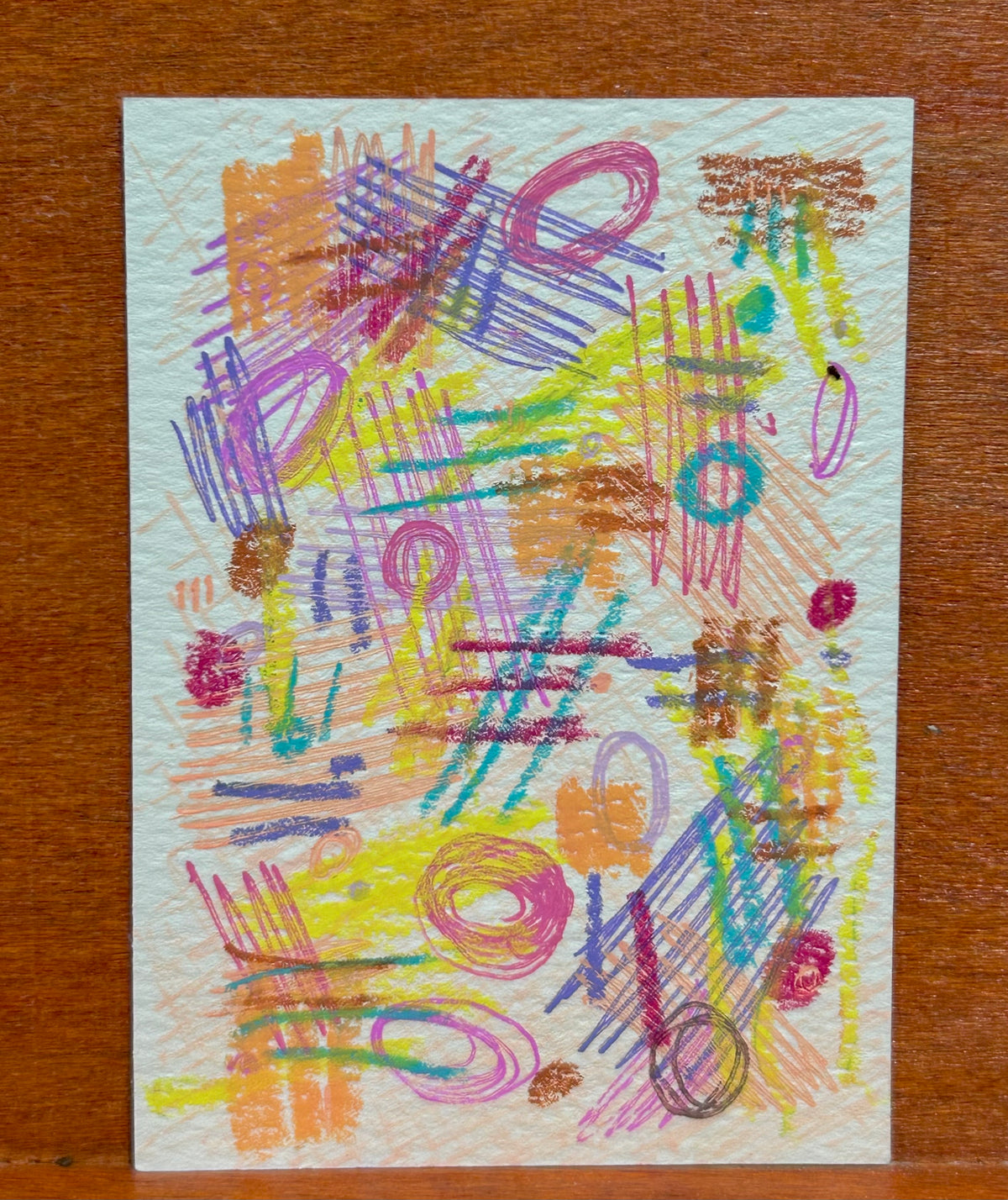 Scribbles of the past 1/2 Abstract Maximalism Original ACEO Art Card, 2.5" x 3.5" Miniature Art