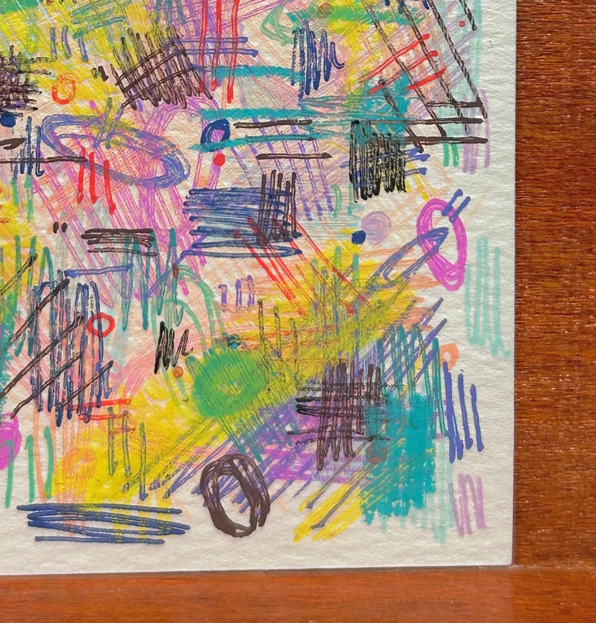 Scribbles of the past 2/2 Abstract Maximalism Original ACEO Art Card, 2.5" x 3.5" Miniature Art