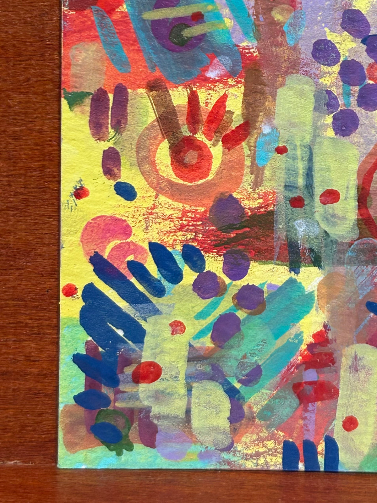 Summertime Soul Abstract Maximalism Original ACEO Art Card, 2.5" x 3.5" Miniature Art