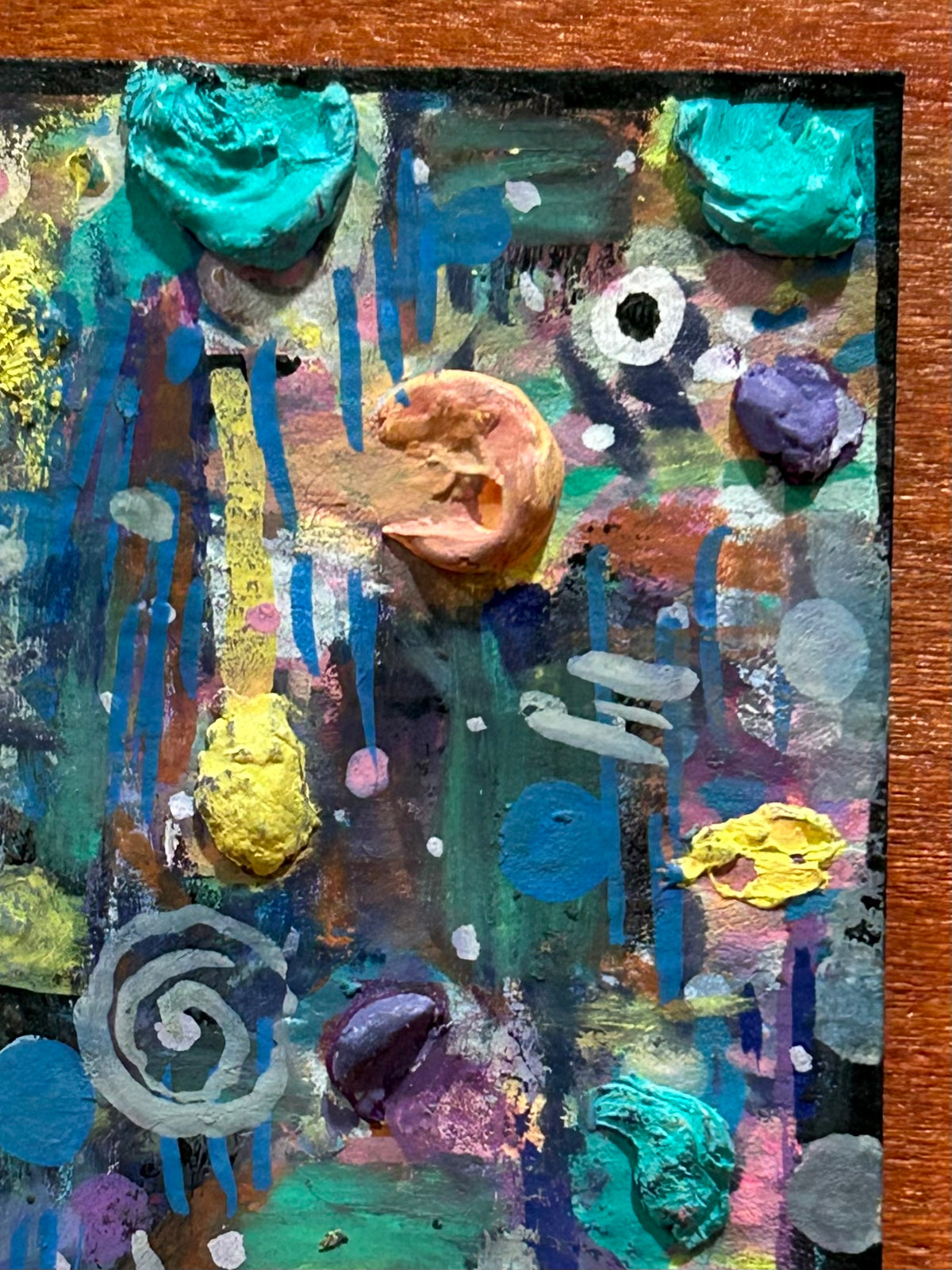 Cartographer’s Madness: Part I Abstract Maximalism Original ACEO Art Card, 2.5" x 3.5" Miniature Art
