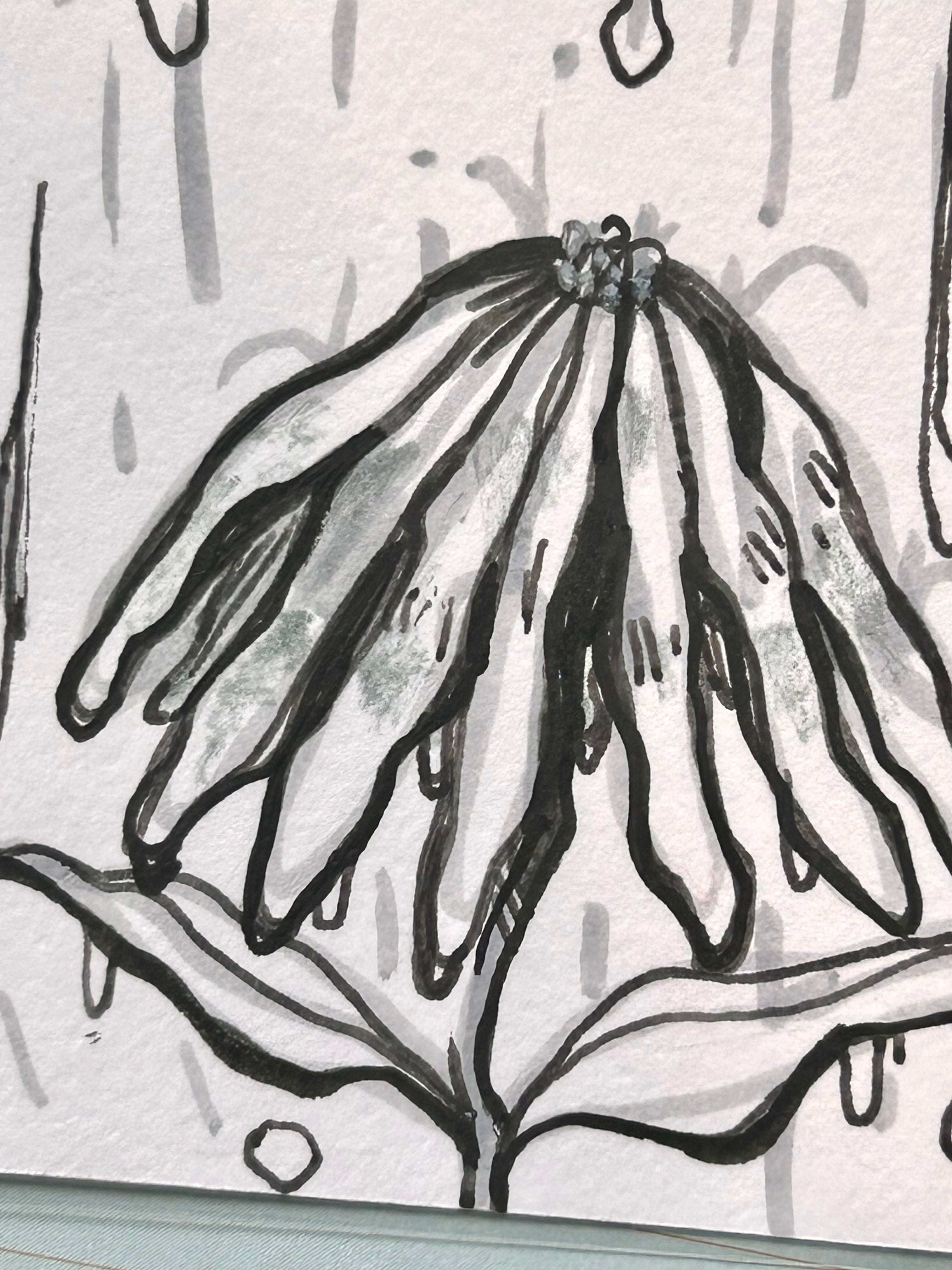 Down Pour | ACEO Miniature Art, original art