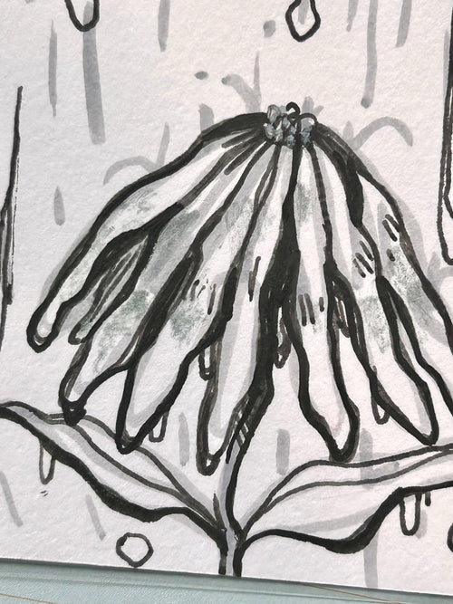Down Pour | ACEO Miniature Art, original art