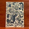 Reactivated Abstract Maximalism Original ACEO Art Card, 2.5" x 3.5" Miniature Art