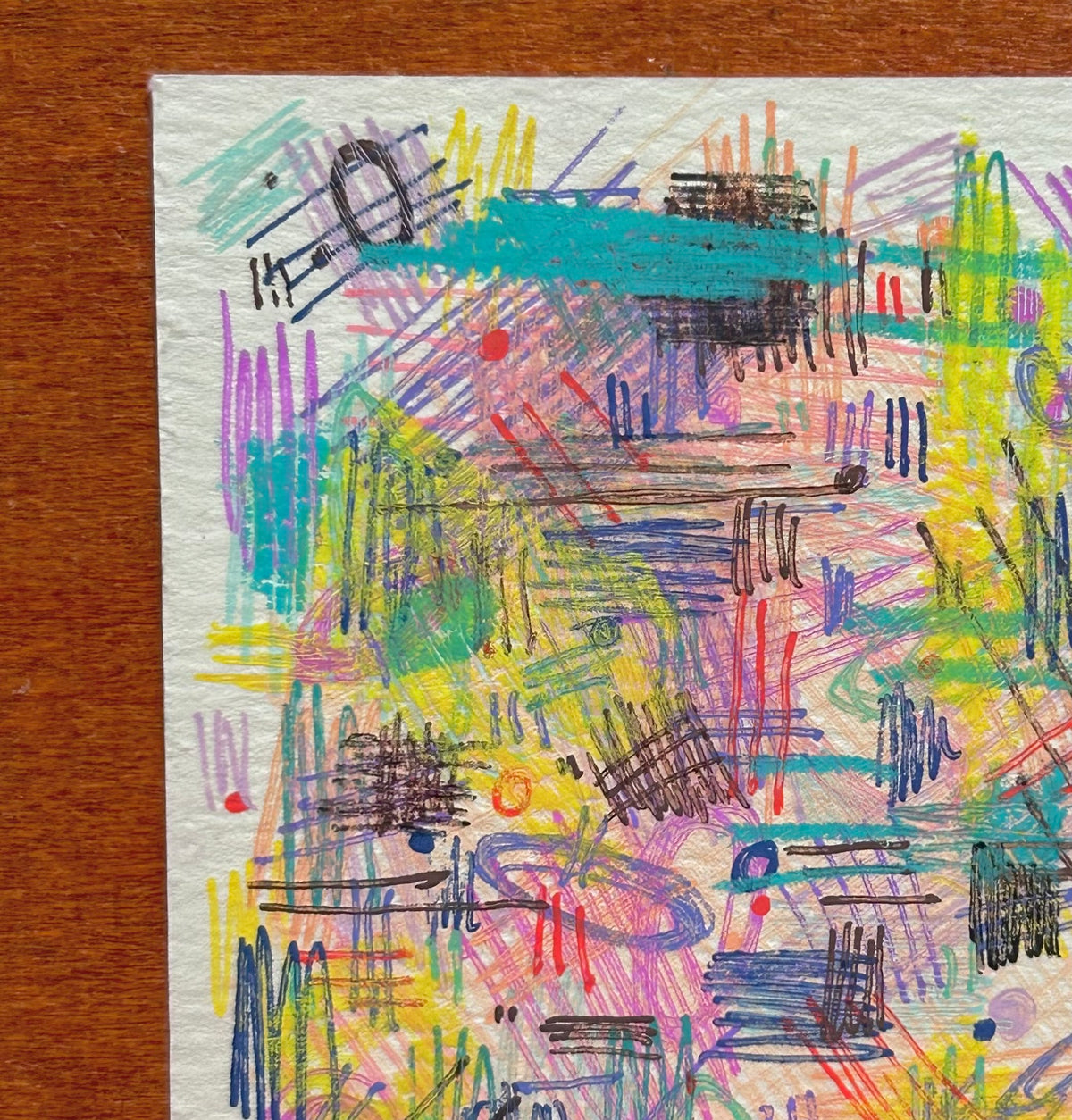 Scribbles of the past 2/2 Abstract Maximalism Original ACEO Art Card, 2.5" x 3.5" Miniature Art