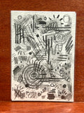 Frustration Part: II Abstract Maximalism Original ACEO Art Card, 2.5" x 3.5" Miniature Art