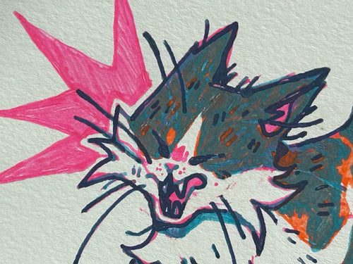 Angry Kitty | ACEO Miniature Art, original art