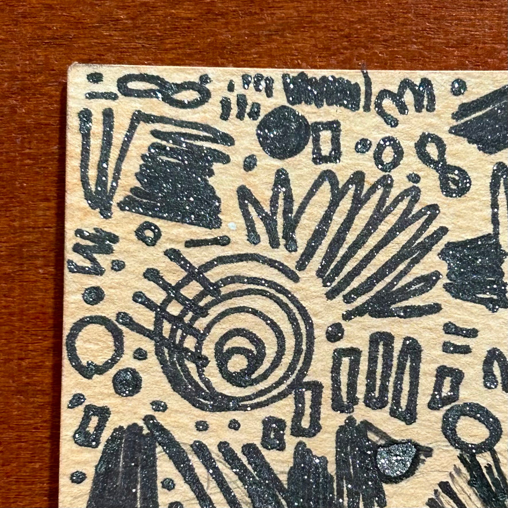 Reactivated Abstract Maximalism Original ACEO Art Card, 2.5" x 3.5" Miniature Art