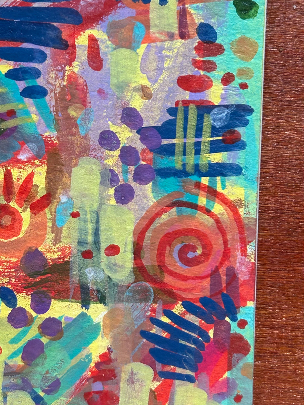 Summertime Soul Abstract Maximalism Original ACEO Art Card, 2.5" x 3.5" Miniature Art