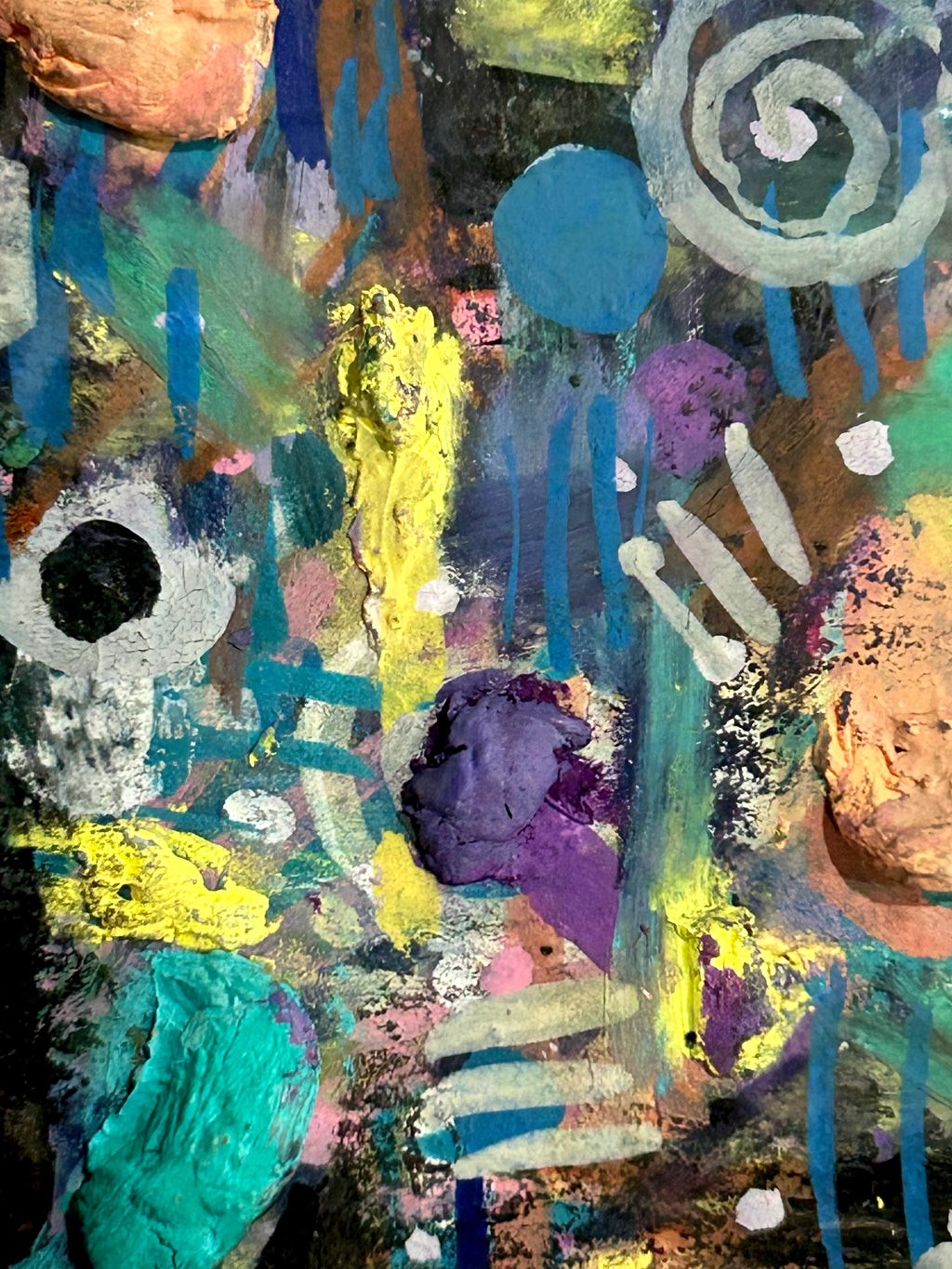 Cartographer’s Madness: Part I Abstract Maximalism Original ACEO Art Card, 2.5" x 3.5" Miniature Art