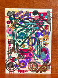 Mania Part: I Abstract Maximalism Original ACEO Art Card, 2.5" x 3.5" Miniature Art