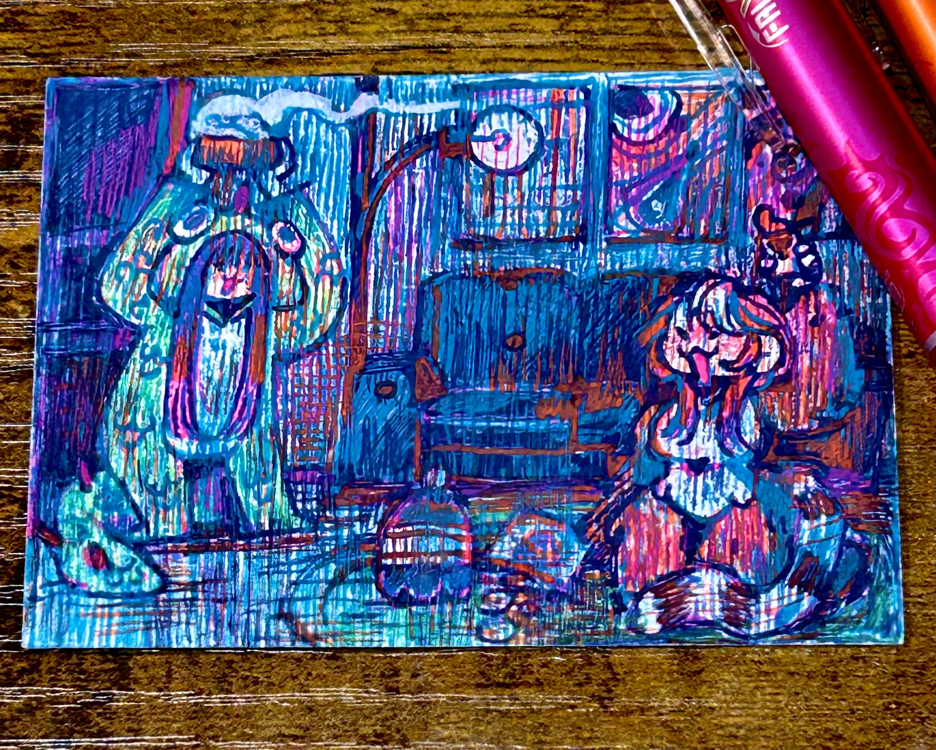 Miniature Art, original art, Slumber Party