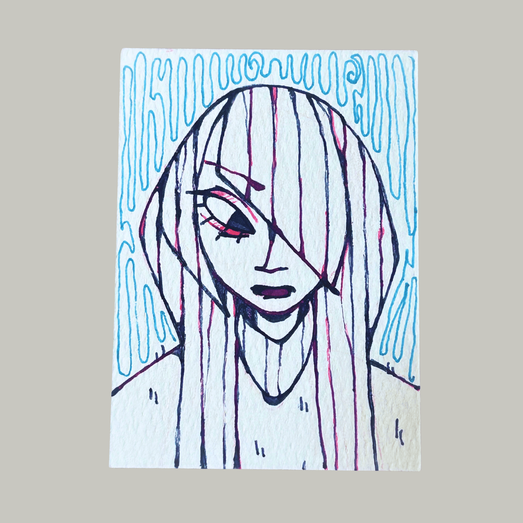 ACEO original art, Thinking