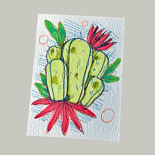 Cacti | ACEO Miniature Art, original art,