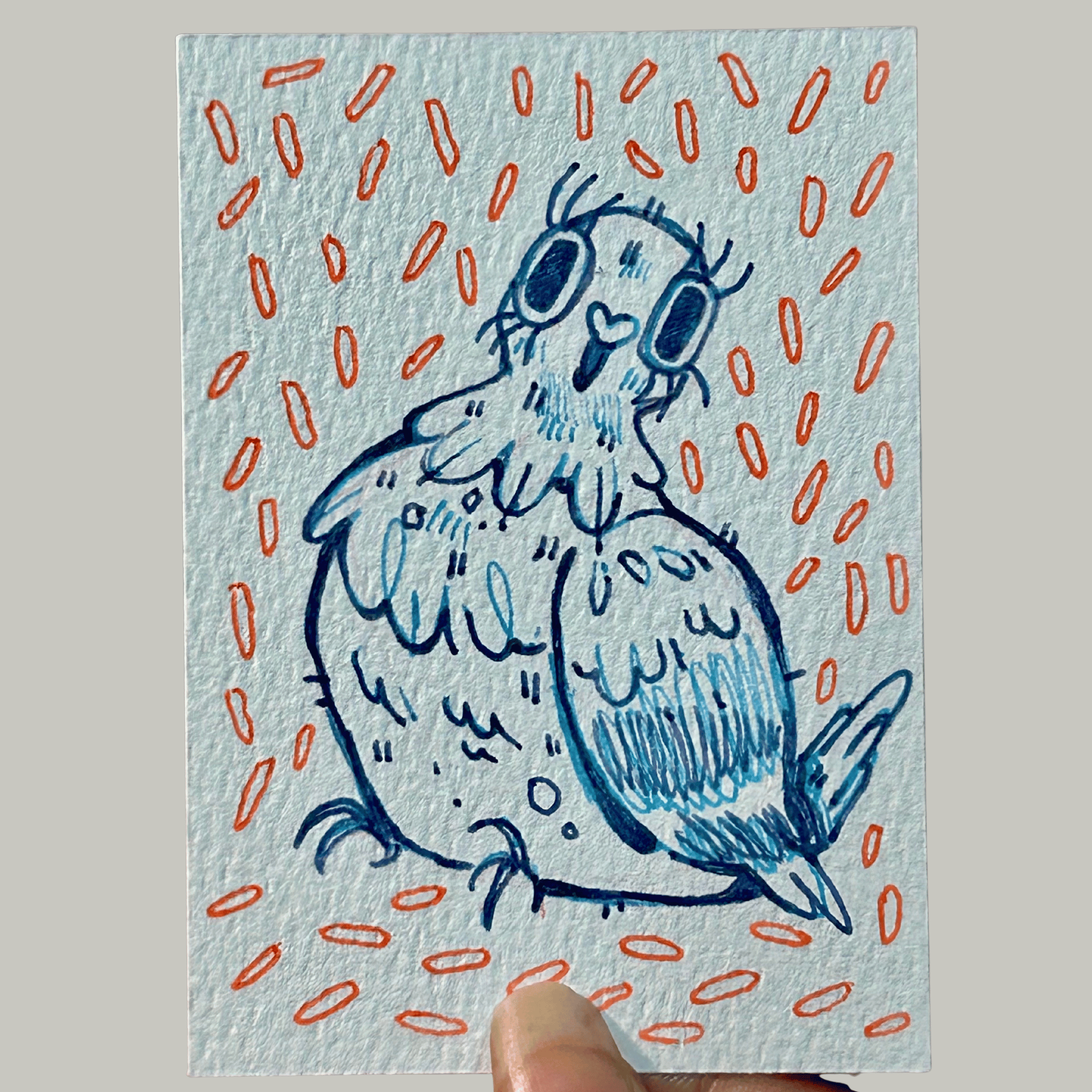 ACEO Miniature Art, original art, Pigeon 1/4