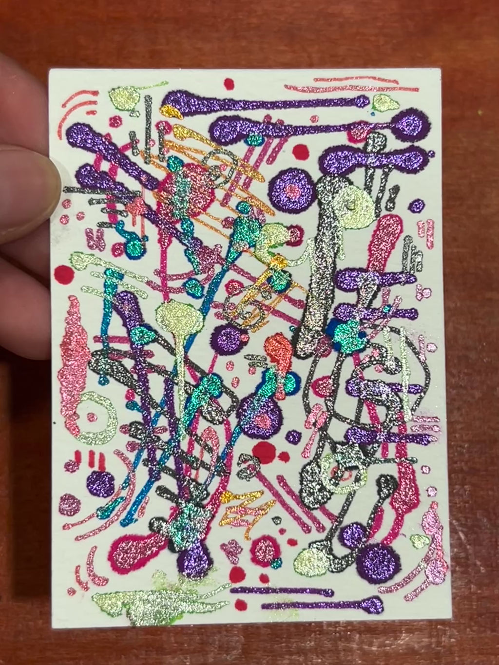 Mania Part: II Abstract Maximalism Original ACEO Art Card, 2.5" x 3.5" Miniature Art