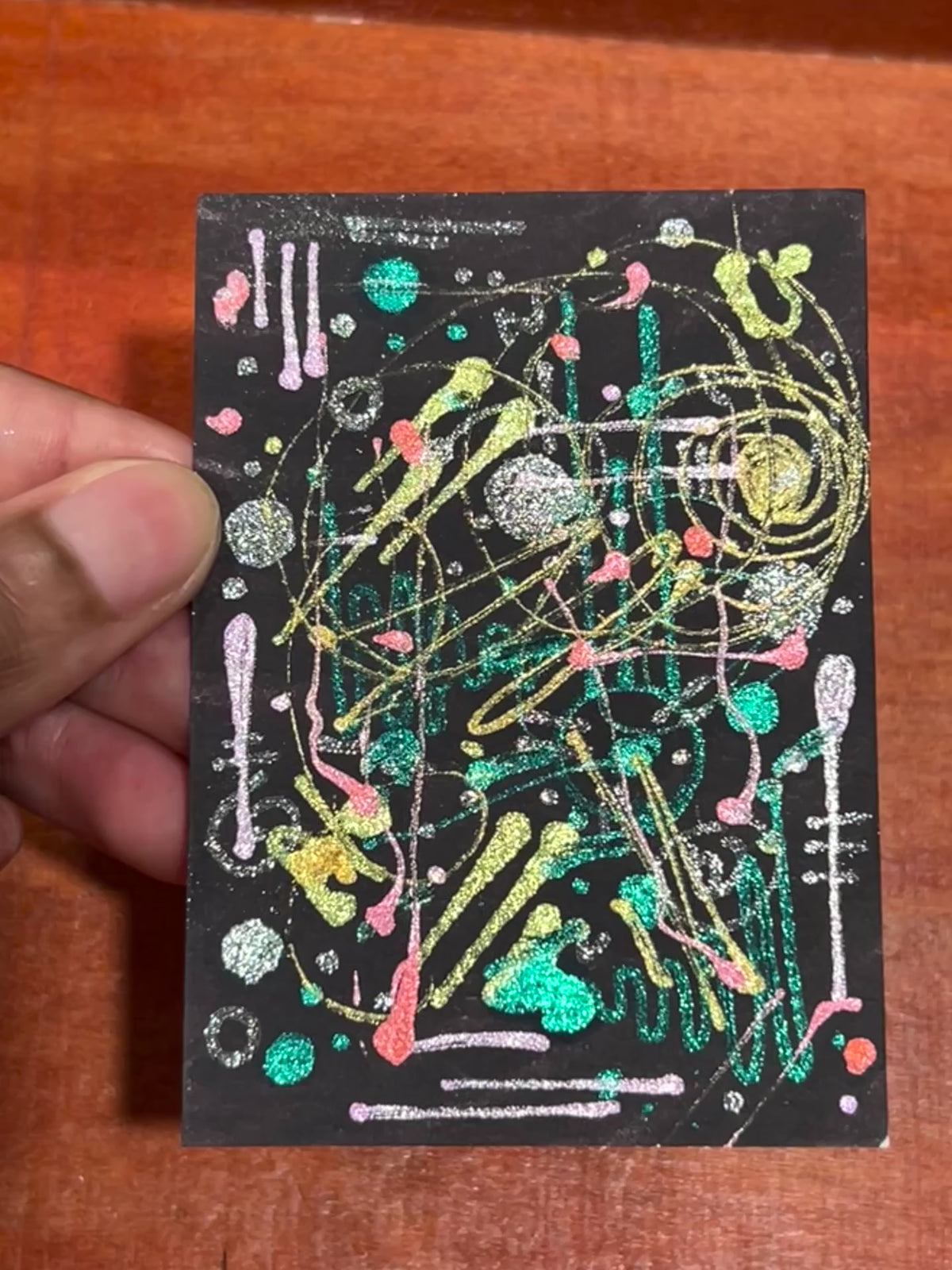Mania Part: III Abstract Maximalism Original ACEO Art Card, 2.5" x 3.5" Miniature Art